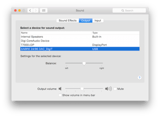 Setting the DAC as the output device (MAC OS X, Windows) - Hifime Audio